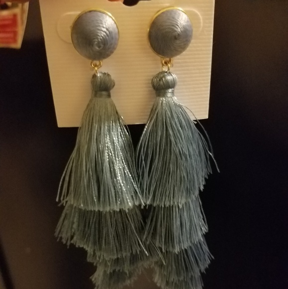 Subscription box Blue fringe tassel earrings - Picture 2 of 2